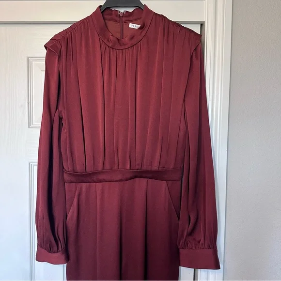 Veronica Beard Kavia Satin Jumpsuit in Clay Size 2 - Picture 3 of 16